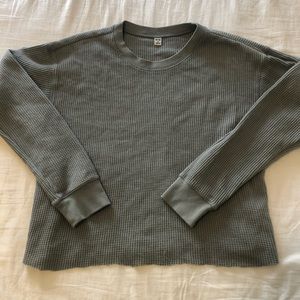 long sleeve waffle shirt